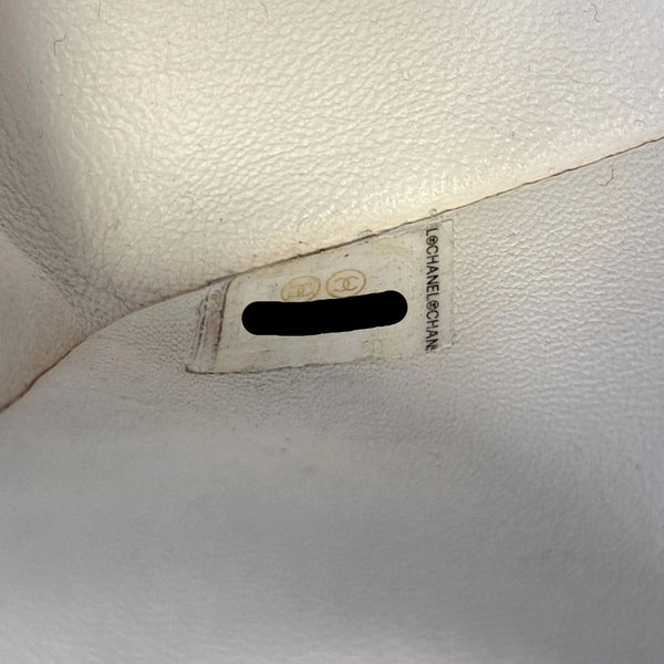 CHANEL Classic Flap Sweet Medium Quilted Caviar Leather Shoulder Bag White