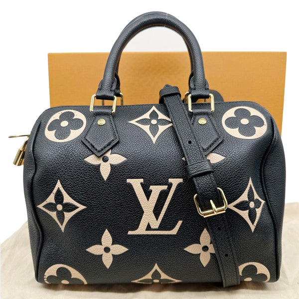 LOUIS VUITTON Speedy Bandouliere 25 Monogram Empreinte Leather Shoulder Bag Bicolor