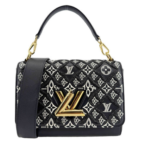 LOUIS VUITTON Metis Pochette Jacquard Since 1854 Leather Top Handle Satchel Bag Black