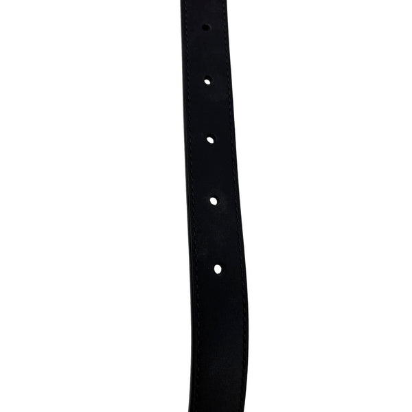 GUCCI Double G Buckle Leather Belt Size 75/30 Black 409417