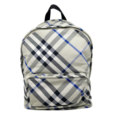 BURBERRY Shield Check Nylon Backpack Grey