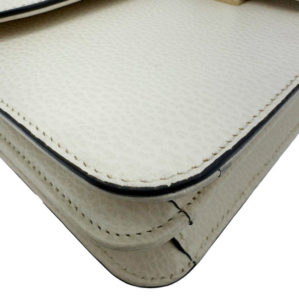 GUCCI Interlocking G Dollar Calfskin Top Handle Crossbody Bag Off White 510303