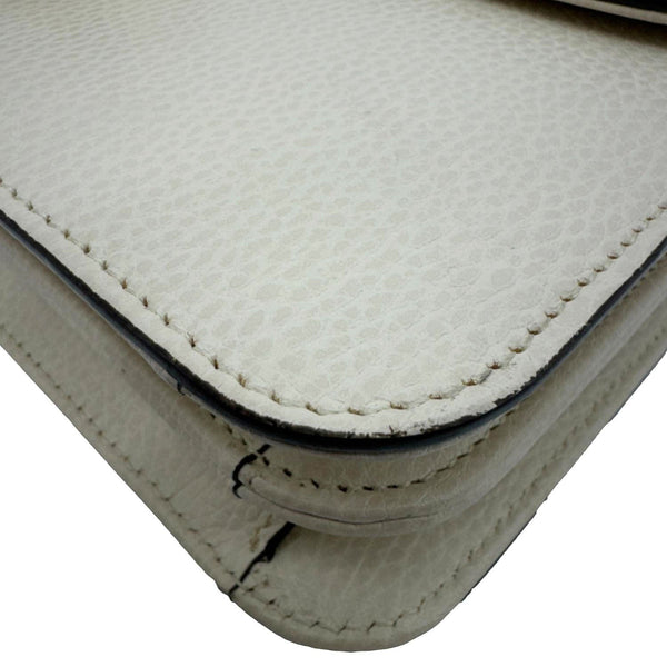 GUCCI Interlocking G Dollar Calfskin Top Handle Crossbody Bag Off White 510303