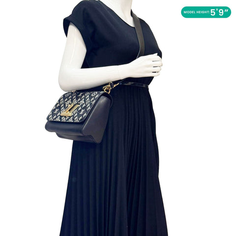 LOUIS VUITTON Metis Pochette Jacquard Since 1854 Leather Top Handle Satchel Bag Black