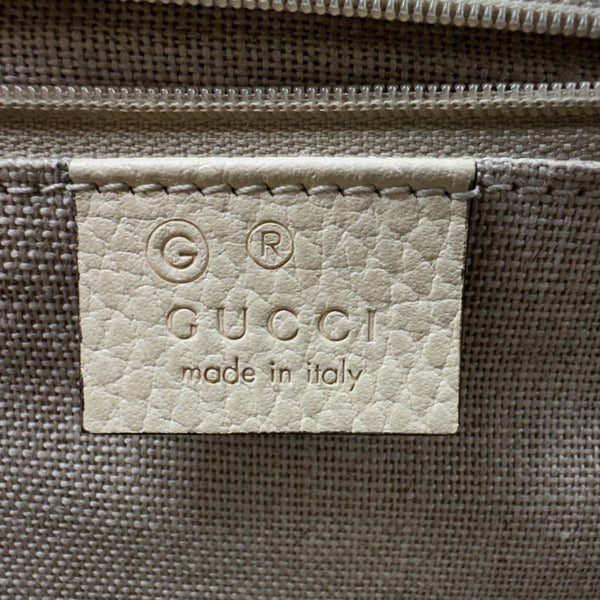 GUCCI Interlocking G Dollar Calfskin Top Handle Crossbody Bag Off White 510303