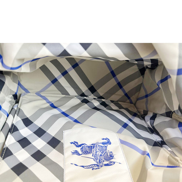 BURBERRY Shield Check Nylon Backpack Grey