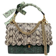 FENDI Kan I Medium Scalloped Python Shoulder Bag Green