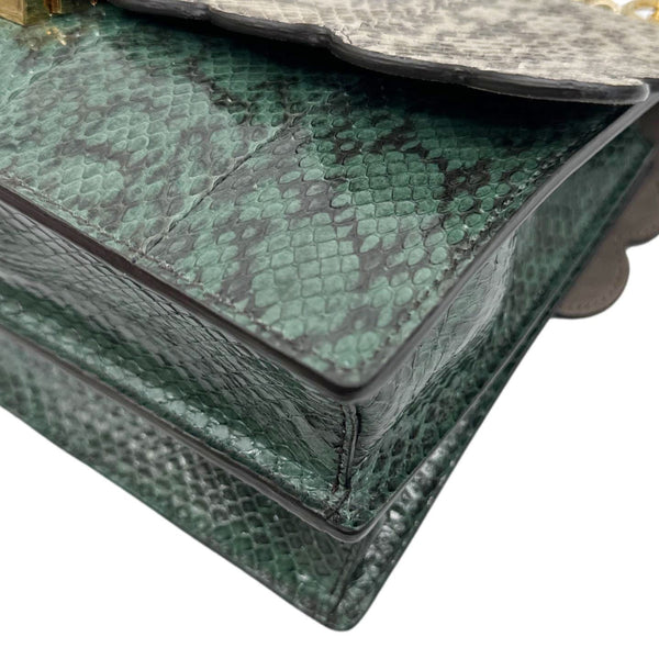 FENDI Kan I Medium Scalloped Python Shoulder Bag Green