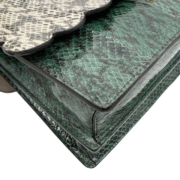 FENDI Kan I Medium Scalloped Python Shoulder Bag Green