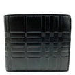 BURBERRY Embossed Check Leather Bifold Wallet Black