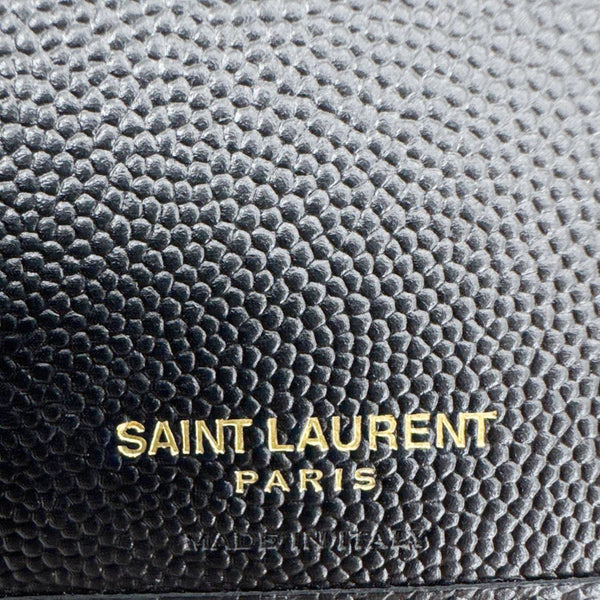 YVES SAINT LAURENT Cassandre Leather Zip Around Compact Wallet Black