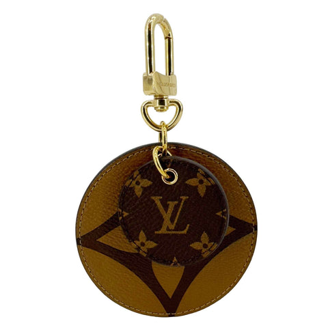 LOUIS VUITTON Reverse Monogram Canvas Key Holder and Bag Charm Brown