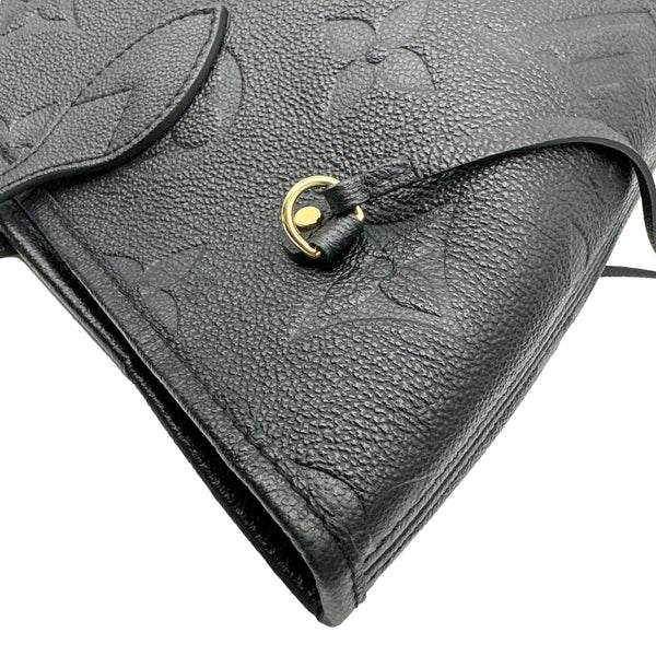 LOUIS VUITTON Neverfull MM Empreinte Leather Tote Shoulder Bag Black