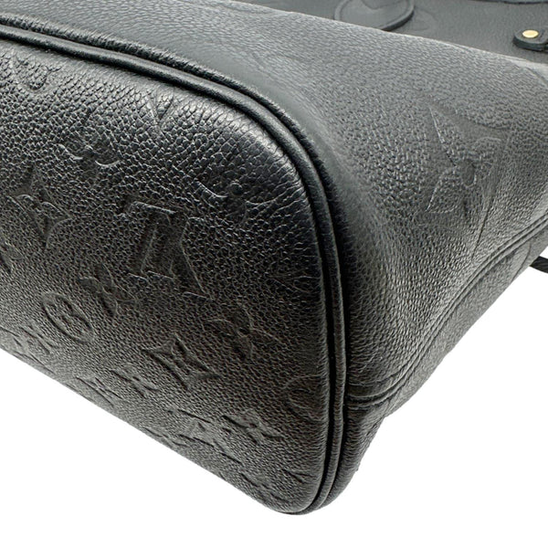 LOUIS VUITTON Neverfull MM Empreinte Leather Tote Shoulder Bag Black