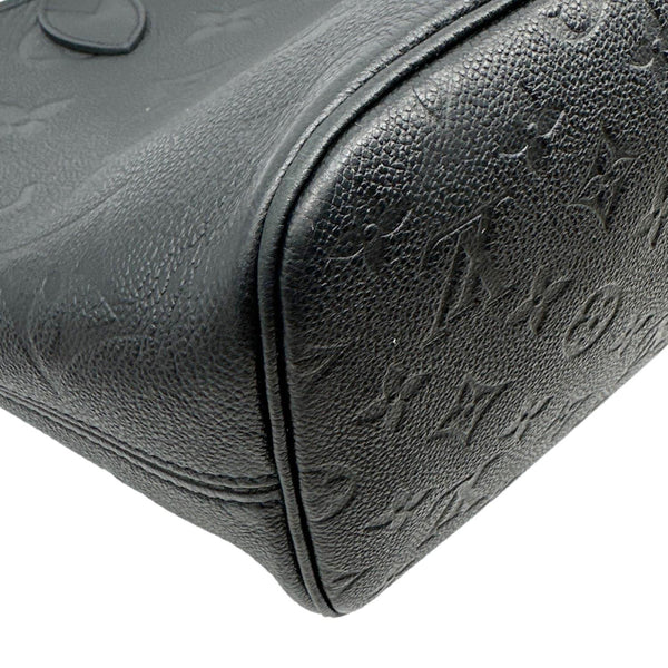 LOUIS VUITTON Neverfull MM Empreinte Leather Tote Shoulder Bag Black