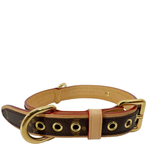 LOUIS VUITTON Monogram Canvas Dog Collar Brown