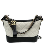 CHANEL Gabrielle Small Quilted Calfskin Leather Hobo Bag White