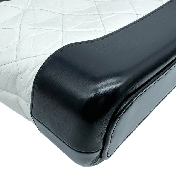 CHANEL Gabrielle Small Quilted Calfskin Leather Hobo Bag White