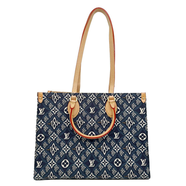 LOUIS VUITTON Onthego MM Since 1854 Jacquard Shoulder Bag Blue