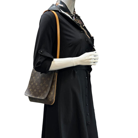 LOUIS VUITTON Musette Salsa PM Monogram Canvas Shoulder Bag Brown