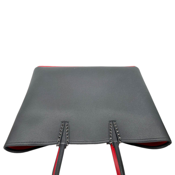 CHRISTIAN LOUBOUTIN Cabata Studded Calfskin Leather Tote Bag Black