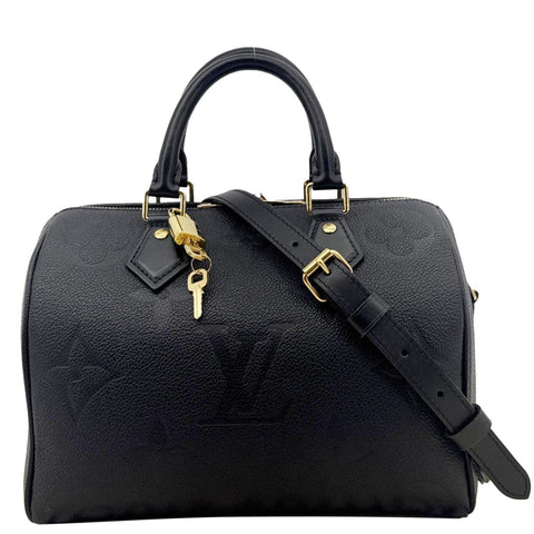 LOUIS VUITTON Speedy 25 Bandouliere Empreinte Leather Shoulder Bag Black