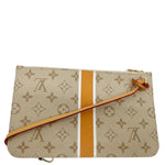LOUIS VUITTON Wristlet Pochette Monopaname Canvas Pouch Beige Ocher