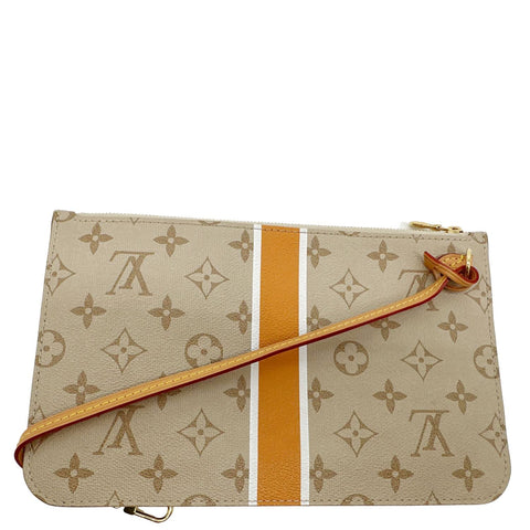 LOUIS VUITTON Wristlet Pochette Monopaname Canvas Pouch Beige Ocher
