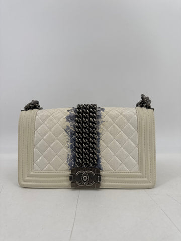53787-SYB Chanel Boy Python Chain Flap Bag