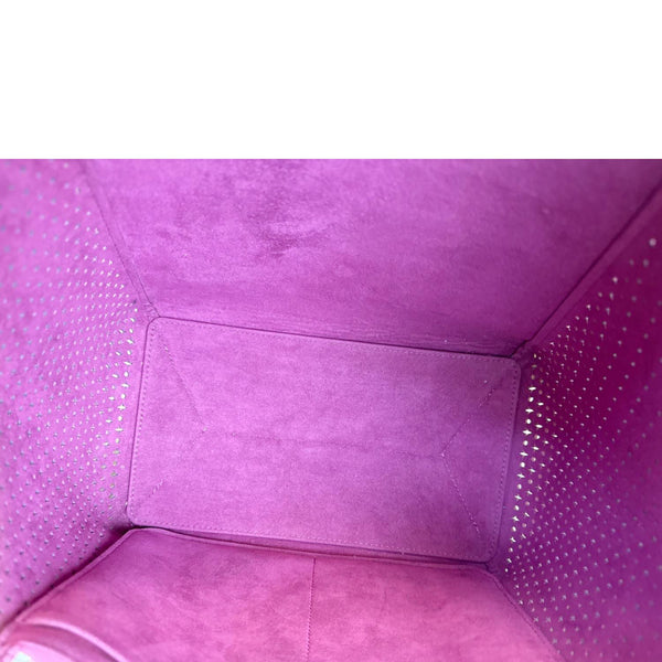 LOUIS VUITTON Lockme Cabas Perforated Leather Shoulder Tote Bag Pink