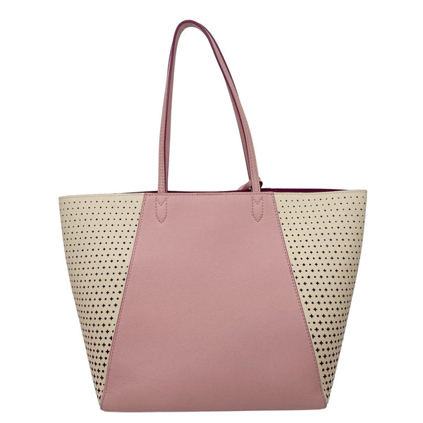 LOUIS VUITTON Lockme Cabas Perforated Leather Shoulder Tote Bag Pink