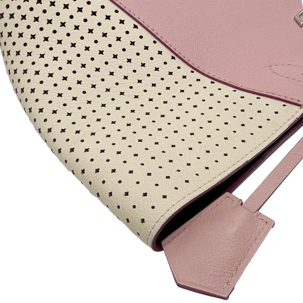 LOUIS VUITTON Lockme Cabas Perforated Leather Shoulder Tote Bag Pink