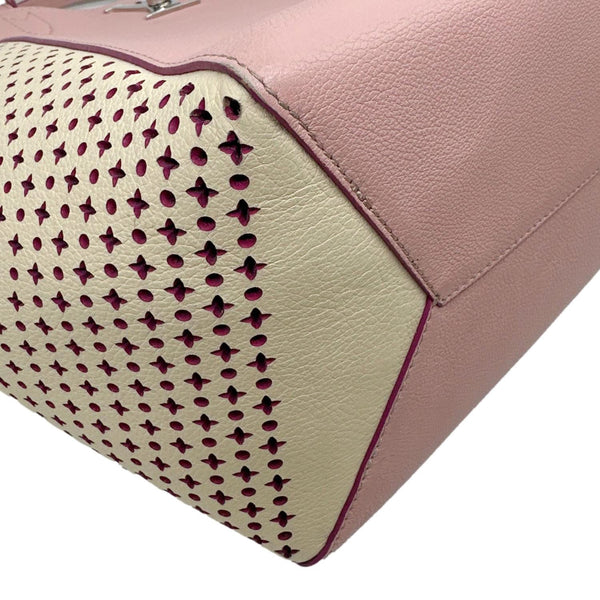 LOUIS VUITTON Lockme Cabas Perforated Leather Shoulder Tote Bag Pink