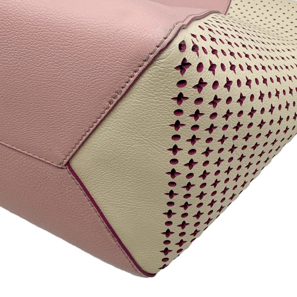 LOUIS VUITTON Lockme Cabas Perforated Leather Shoulder Tote Bag Pink