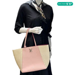 LOUIS VUITTON Lockme Cabas Perforated Leather Shoulder Tote Bag Pink