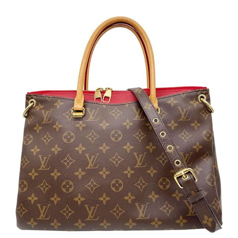 LOUIS VUITTON Pallas MM Monogram Canvas Shoulder Bag Brown