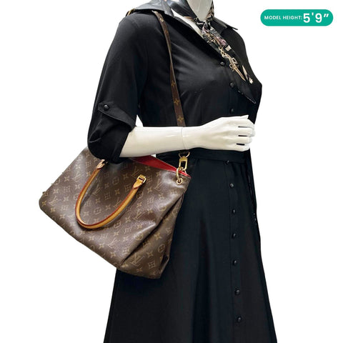 LOUIS VUITTON Pallas MM Monogram Canvas Shoulder Bag Brown