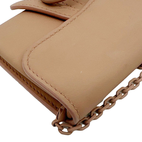 CHRISTIAN DIOR Nano Saddle Ultra Matte Calfskin Leather Chain Pouch Pink