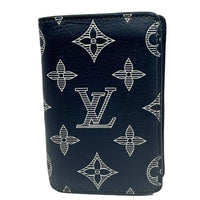 LOUIS VUITTON Monogram Shadow Pocket Organizer Navy Blue