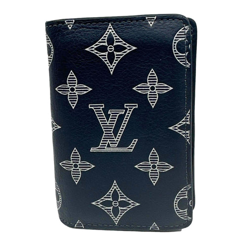 LOUIS VUITTON Monogram Shadow Pocket Organizer Navy Blue