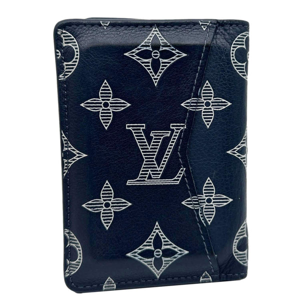 LOUIS VUITTON Monogram Shadow Pocket Organizer Navy Blue