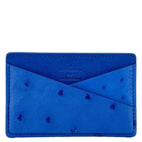 LOUIS VUITTON Ostrich Leather Card Holder Blue