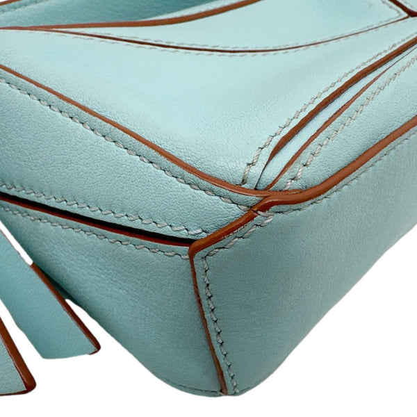 LOEWE Puzzle Nano Calfskin Leather Shoulder Bag Blue