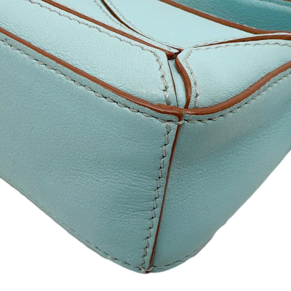 LOEWE Puzzle Nano Calfskin Leather Shoulder Bag Blue