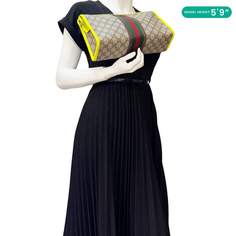 GUCCI Ophidia GG Supreme Toiletry Case Neon Yellow 598234