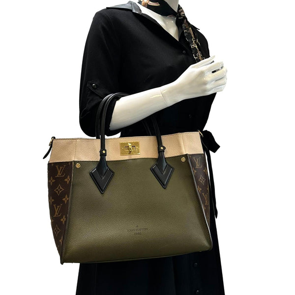 LOUIS VUITTON On My Side MM Monogram Canvas Satchel Bag Cream