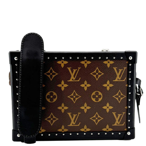 LOUIS VUITTON Clutch Box Monogram Macassar Canvas Crossbody Bag Brown