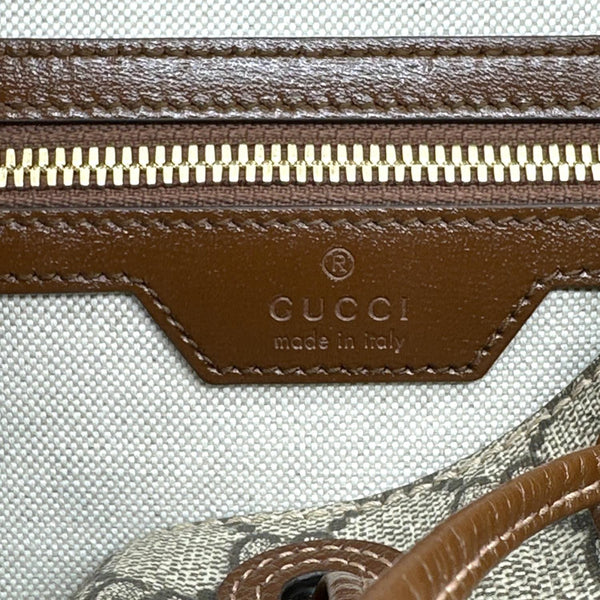 GUCCI Retro Interlocking G Buckle GG Supreme Azalea Calfskin Backpack Beige 674147