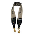 CHRISTIAN DIOR Embroidered Oblique Canvas Shoulder Strap Black