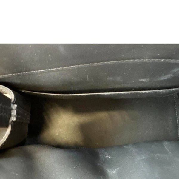 HERMES Medor Clous Togo Swift Leather Crossbody Bag Black